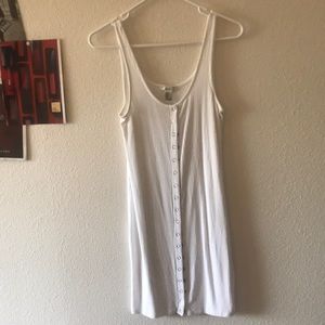 White button ribbed dress